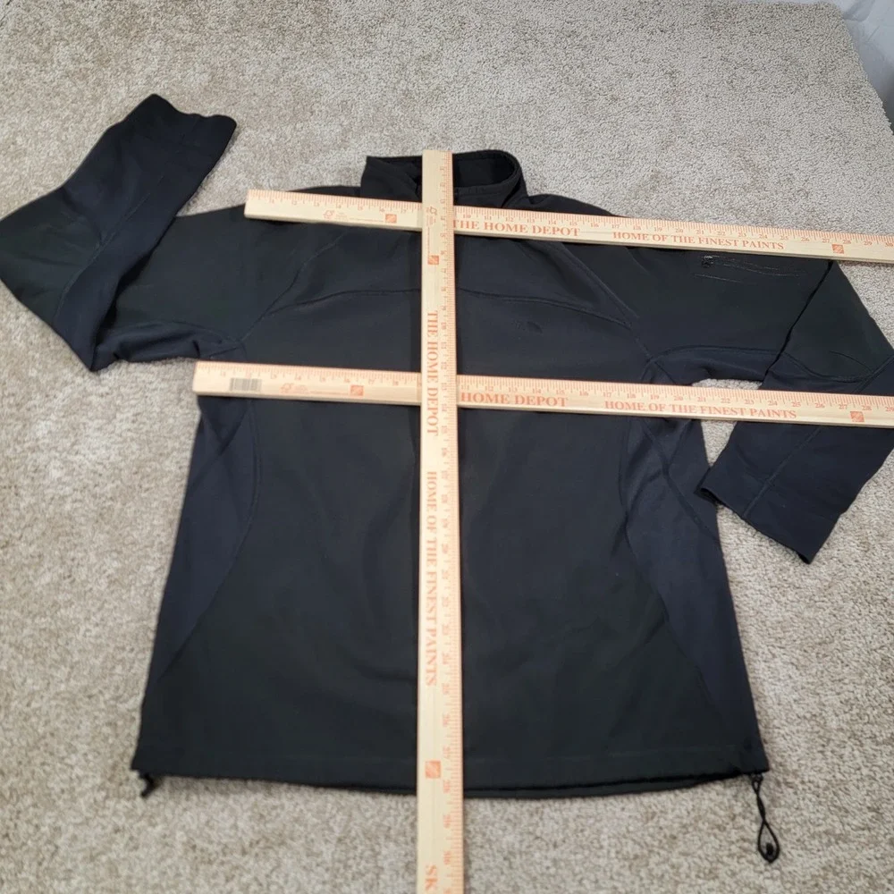 The North Face Mens Sz Medium Jacket Black Quarter Zip Fleece Lined Activewear